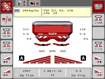 CCI 100, 200 Screenshot Rauch Axis Düngerstreuer